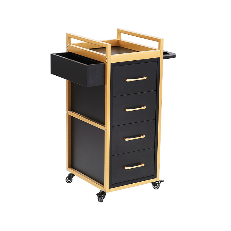 HZ2069BK / HZ2069W Troli troli salun kecantikan hitam & emas