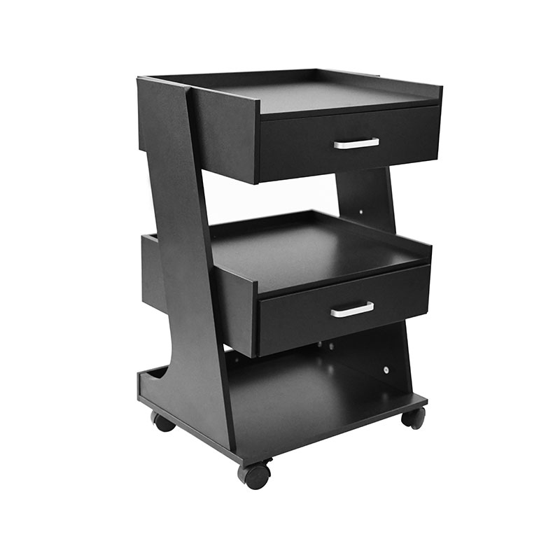 HZ2082BK / HZ2082 Troli salon dengan roda gerobak kereta stesen gunting rambut dengan laci