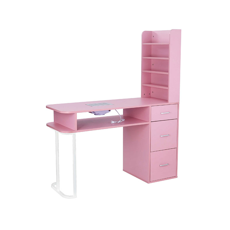 HZ2040PK Meja kuku salun kecantikan dengan pengumpul habuk dan kusyen pergelangan tangan