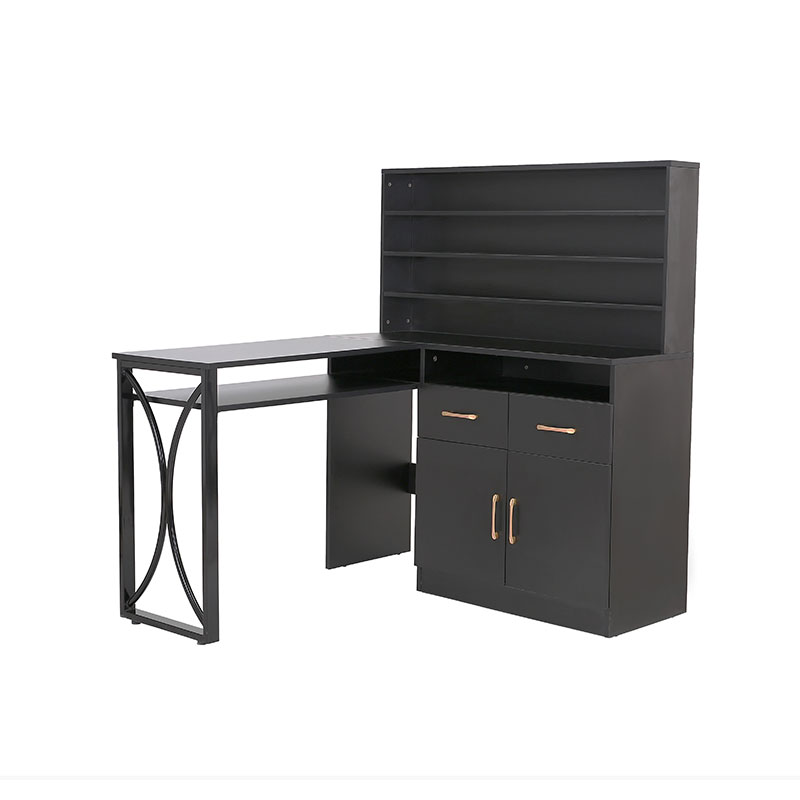 HZ2080 Meja manikur serba boleh hitam dengan laci