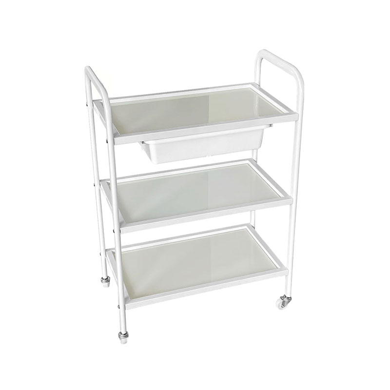 HZ2002BZ / HZ2002Z Troli salun bergolek, dulang kaca dan bingkai logam