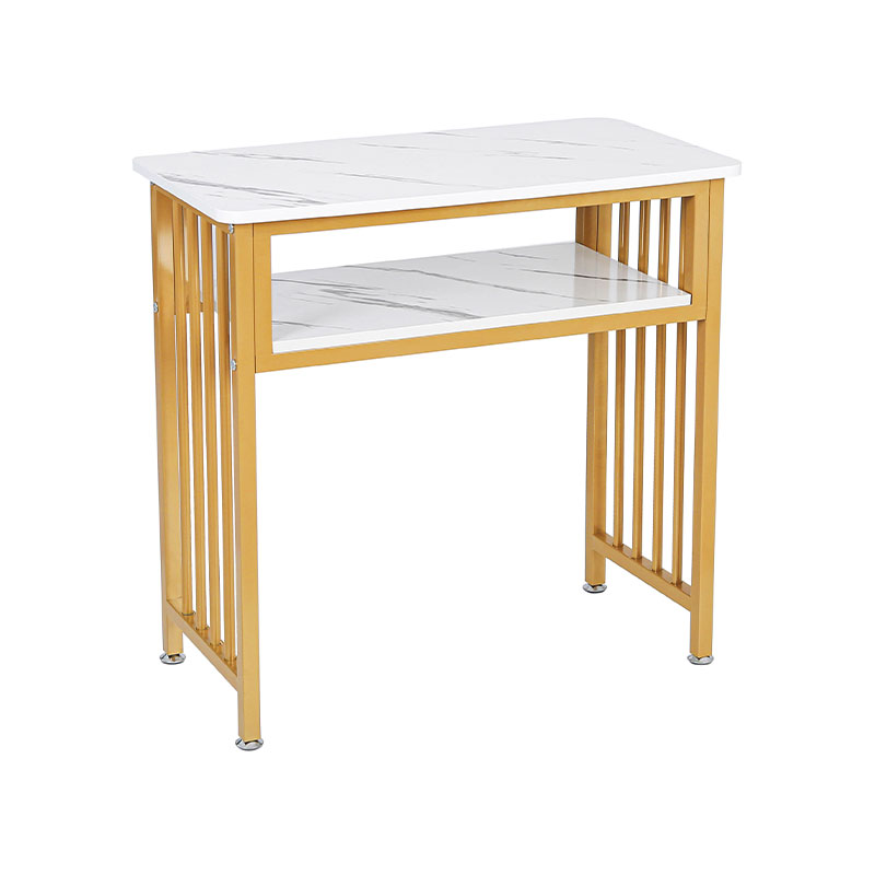 HZ2054 Meja paku marbling emas & putih