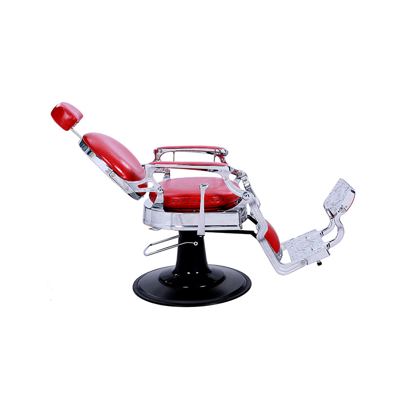 HZ8799DR Kerusi gunting rambut bingkai perak berkilat merah