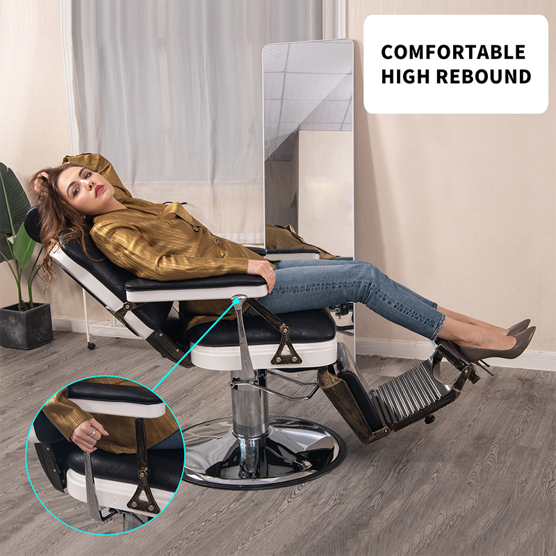 HZ8753BK / HZ8753GR / HZ8753RD Kerusi gunting rambut lincoln vintaj hitam