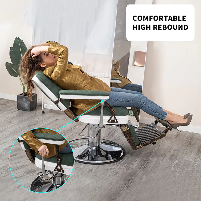 HZ8753BK / HZ8753GR / HZ8753RD Kerusi gunting rambut lincoln vintaj hitam