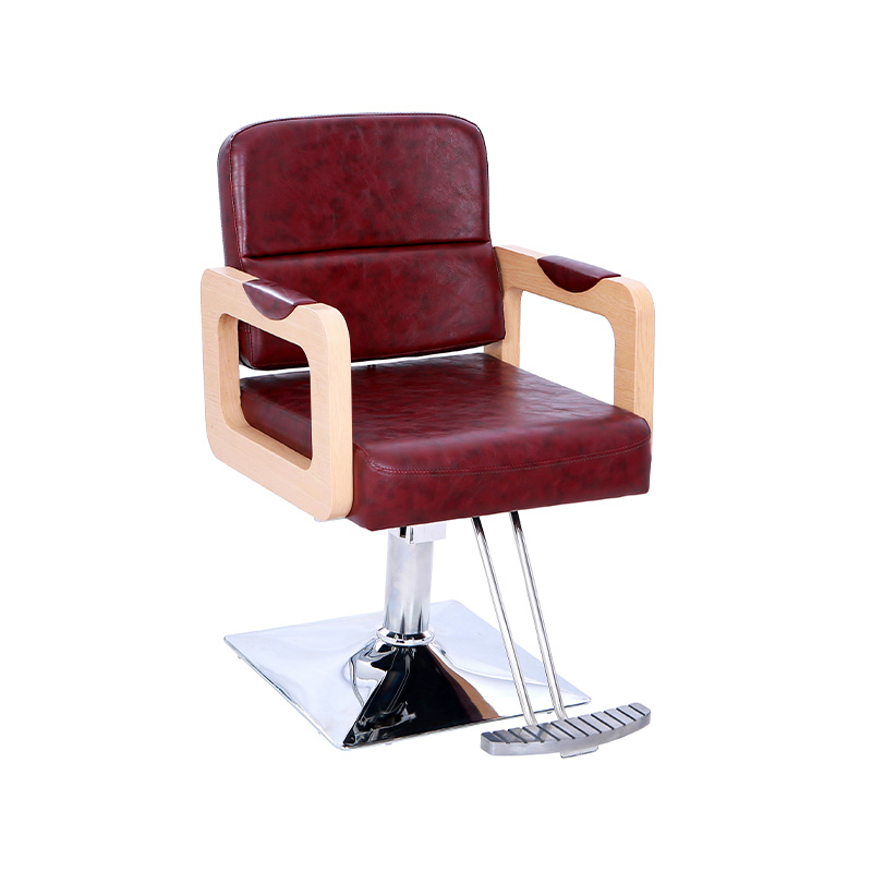 HZ87131 Kerusi salon tempat letak tangan kayu kulit berwarna hidup daging babi