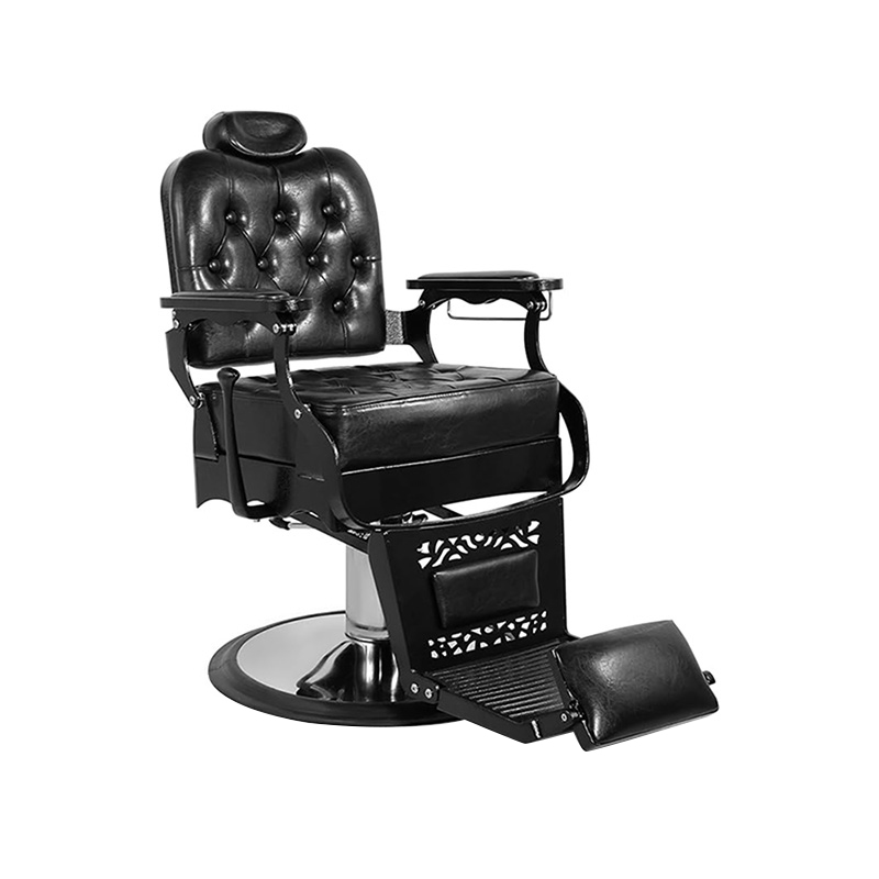 HZ8798 Kerusi salun rambut vintaj dengan sandaran belakang persegi hitam
